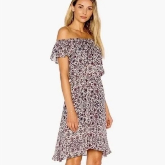 REVOLVE L’Agence Floral Leonie Off The Shoulder Dress Large - Picture 2 of 8